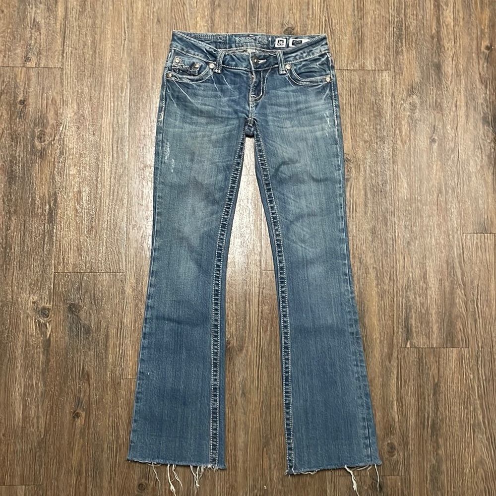 Miss Me Boot Cut Super Low Rise Jeans Y2K Style